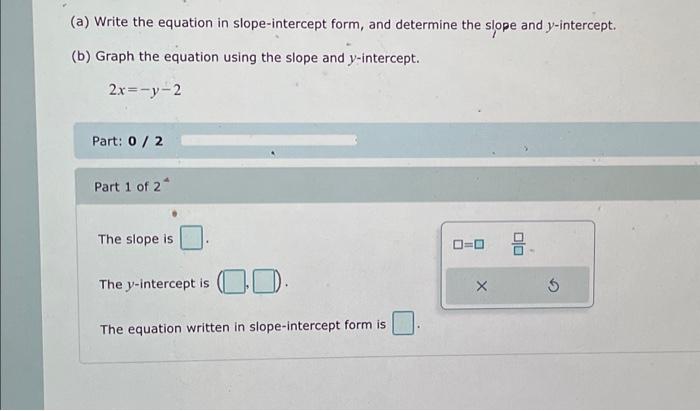 write the equation in slope intercept form − 10x 2y 12