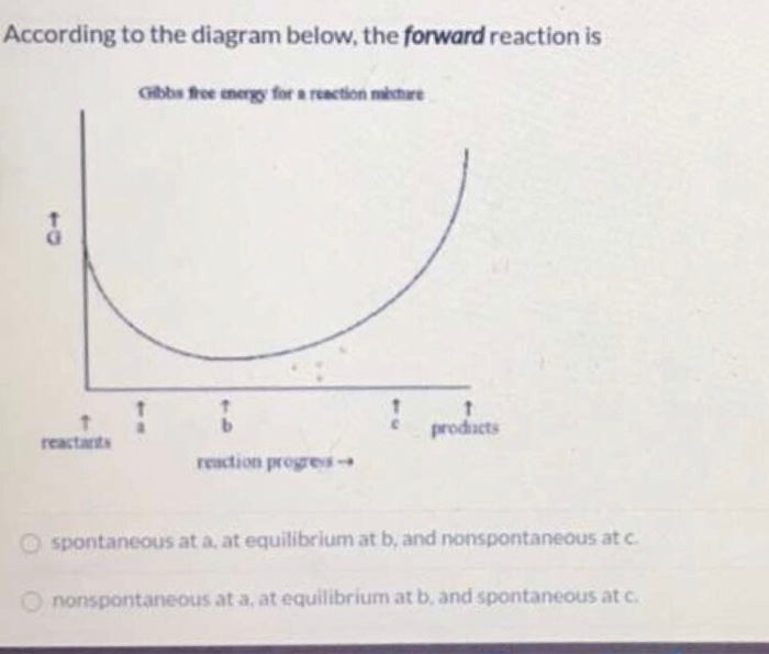 Solved ccording to the diagram below, Gibbs free energy for | Chegg.com