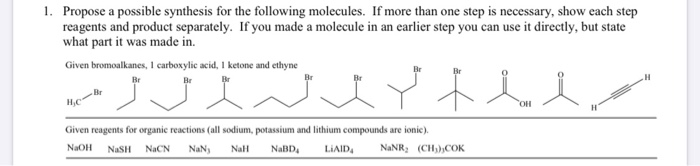 Solved 1. Propose a possible synthesis for the following | Chegg.com