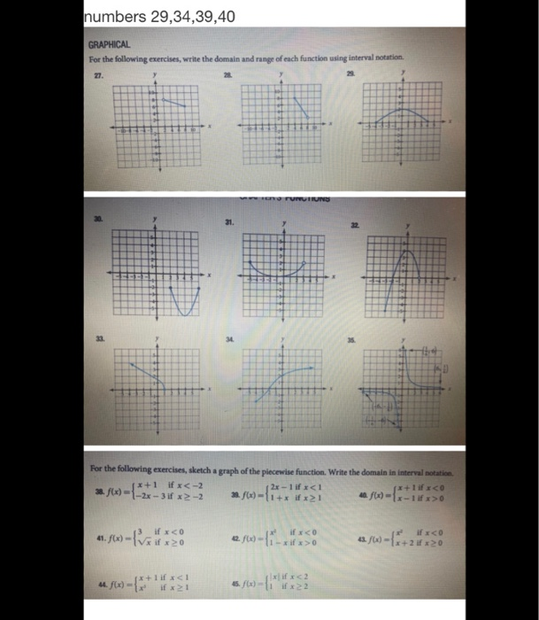 Solved numbers 29,34,39,40 GRAPHICAL For the following | Chegg.com