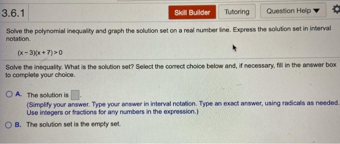 Solved 3.6.1 Skill Builder Tutoring Question Help Solve the | Chegg.com