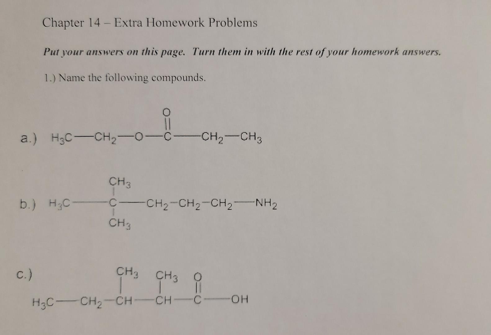 Solved Chapter 14 - Extra Homework Problems Put your answers | Chegg.com