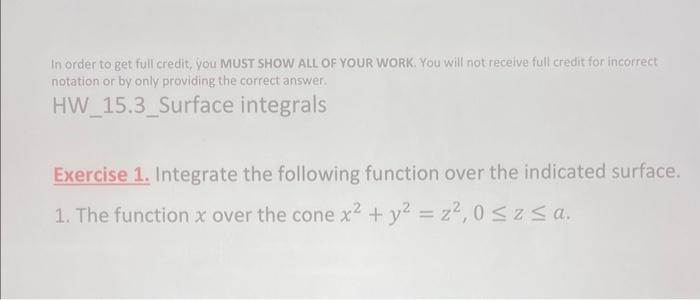 Solved In order to get full credit, you MUST SHOW ALL OF | Chegg.com