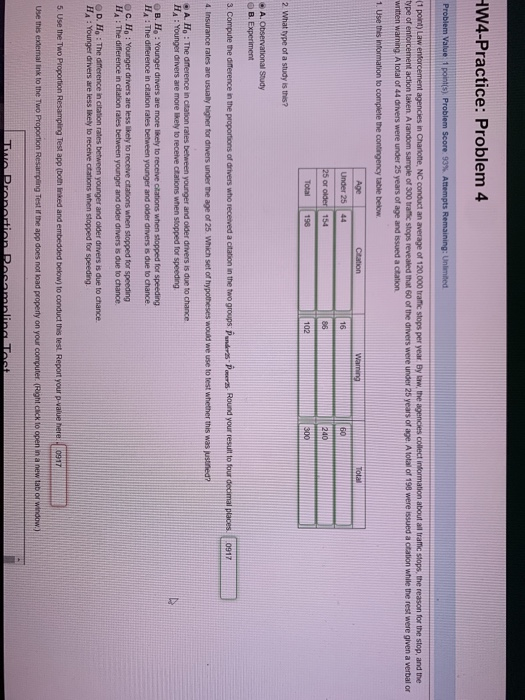 Solved HW4-Practice: Problem 4 Problem Value 1 point(s) | Chegg.com