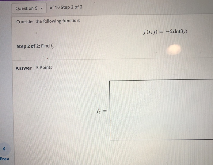 Solved Question 9 of 10 Step 1 of 2 Consider the following | Chegg.com