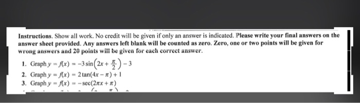 Solved Instructions. Show all work. No credit will be given | Chegg.com