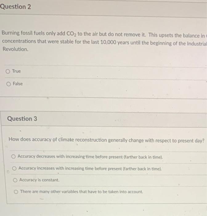 Solved Question 2 Burning fossil fuels only add CO2 to the | Chegg.com