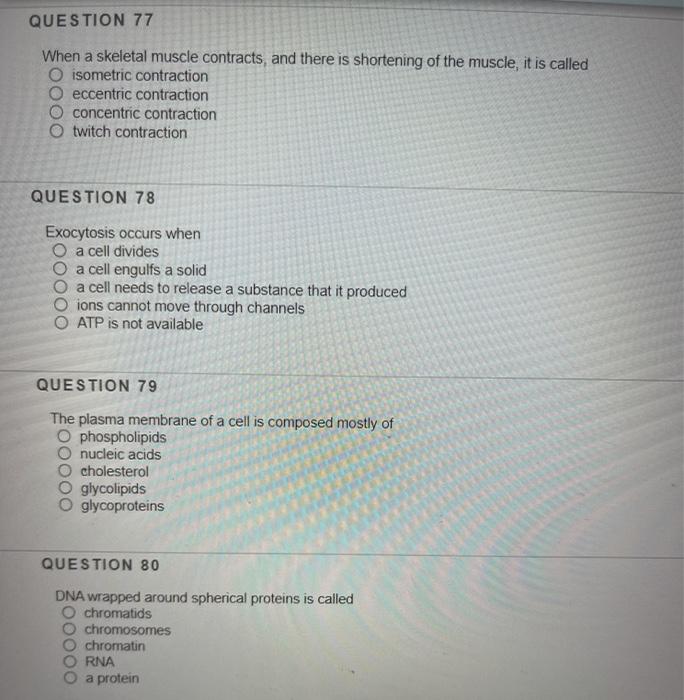 Solved QUESTION 77 When a skeletal muscle contracts, and | Chegg.com