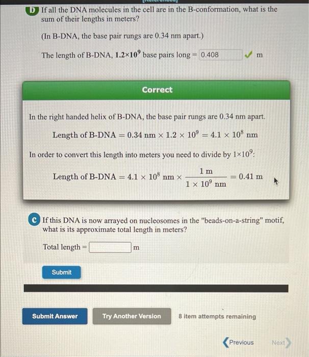 Solved b If all the DNA molecules in the cell are in the | Chegg.com