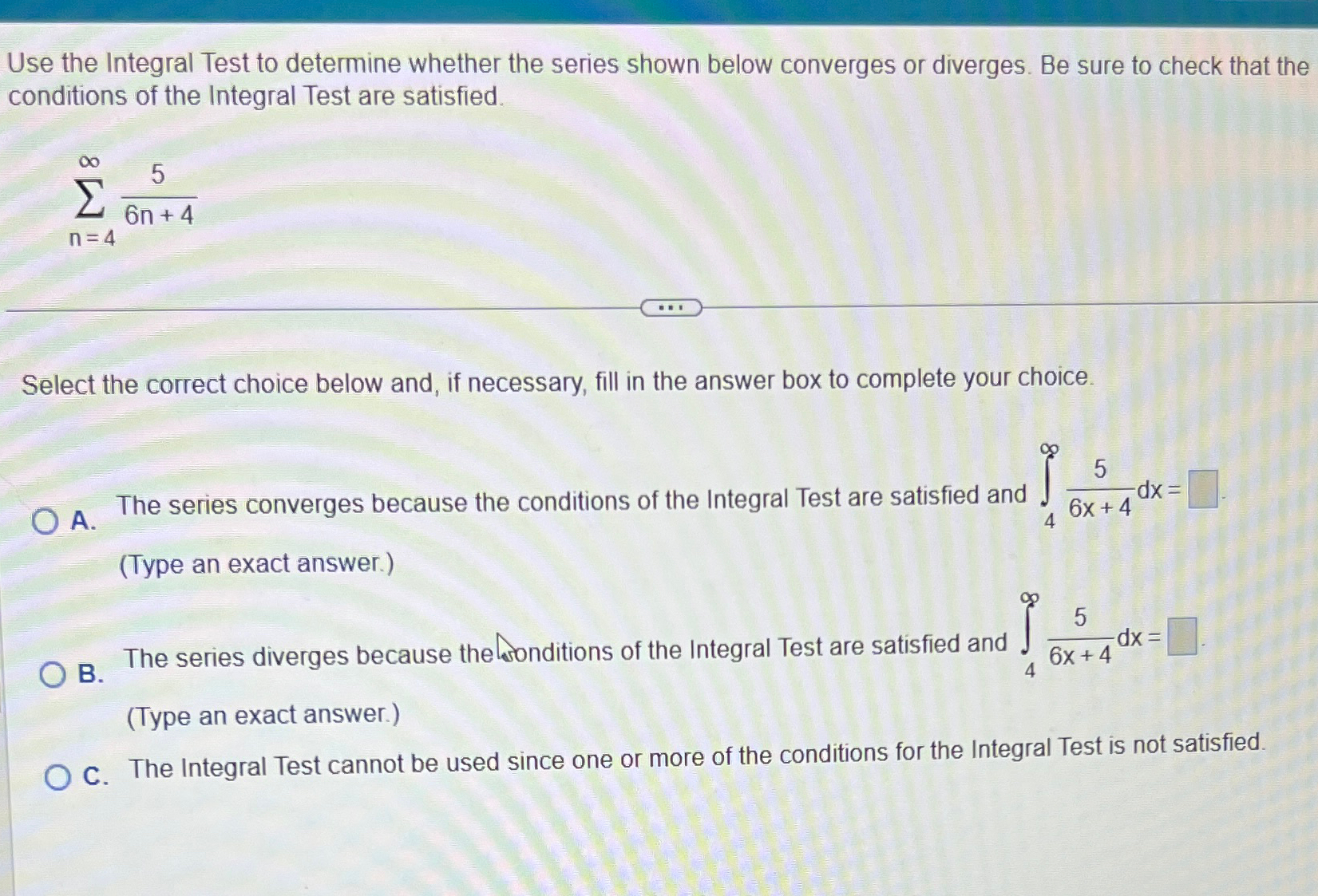 Solved Use the Integral Test to determine whether the series | Chegg.com