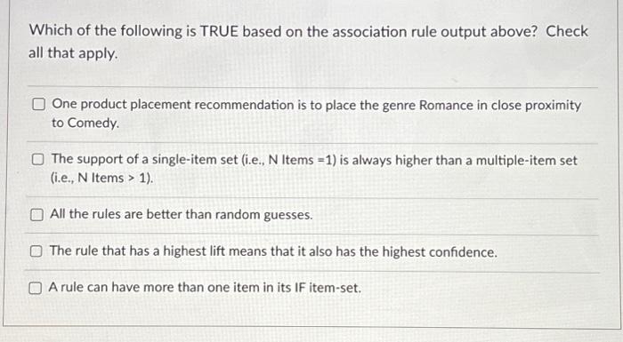 Which of the following is TRUE based on the | Chegg.com