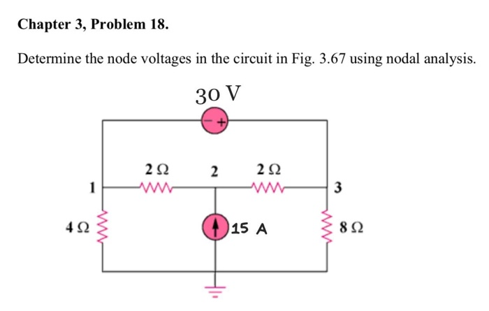 Solved Chapter 3, Problem 18. Determine the node voltages in | Chegg.com