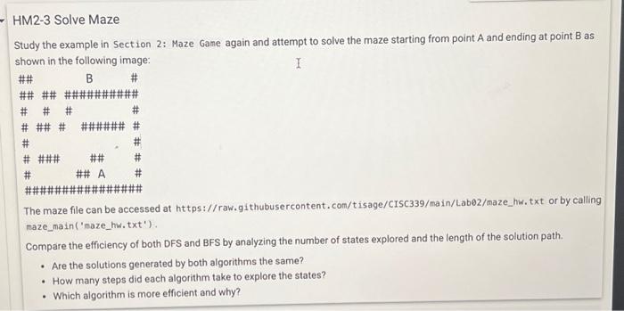 Study the example in Section 2: Maze Game again and | Chegg.com