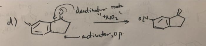 Solved 'deactions for meta +NO2 d) activator, op. | Chegg.com