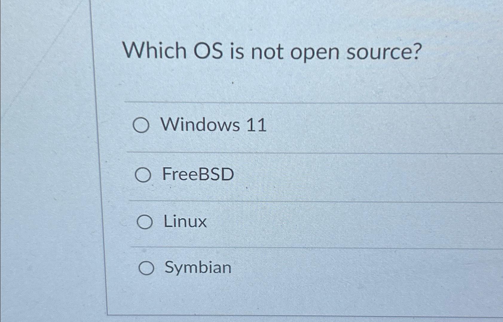 Which OS is not open source?