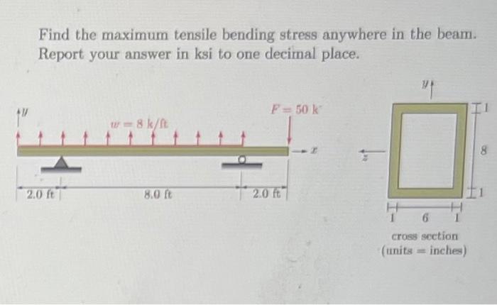 Find the maximum tensile bending stress anywhere in | Chegg.com