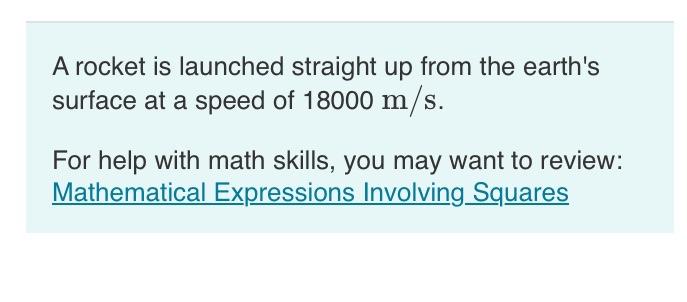 Solved A rocket is launched straight up from the earth's | Chegg.com