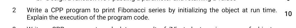 Solved 2 Write a CPP program to print Fibonacci series by | Chegg.com