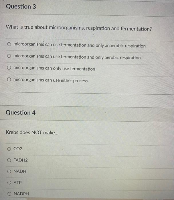Solved Question 1 The fermentation end product(s) of | Chegg.com