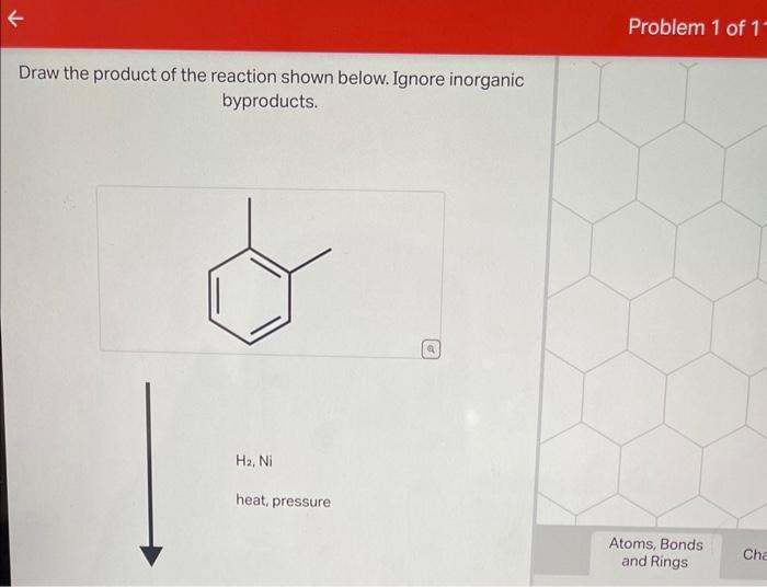 Solved Problem 1 of 1 Draw the product of the reaction shown | Chegg.com