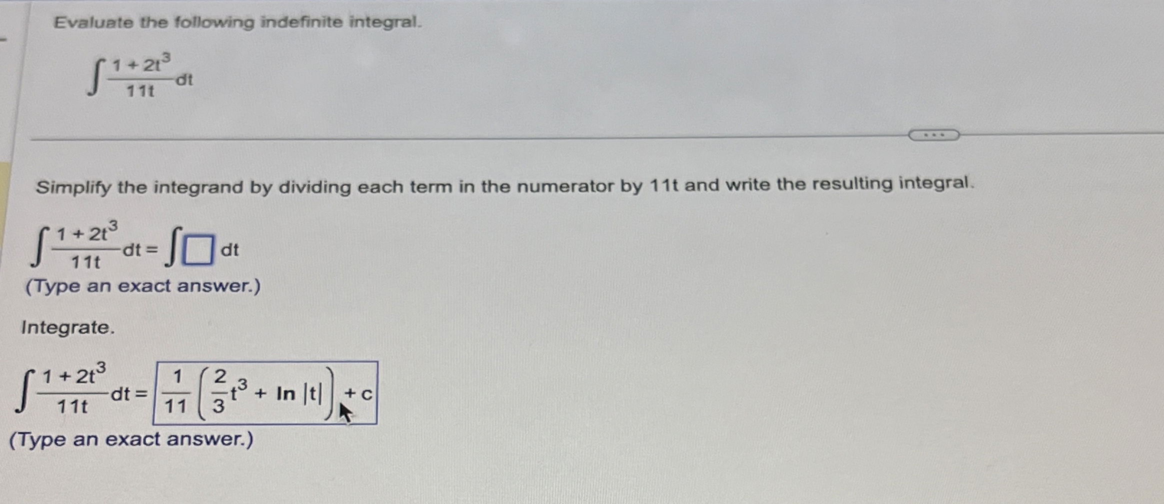 Solved Evaluate the following indefinite | Chegg.com
