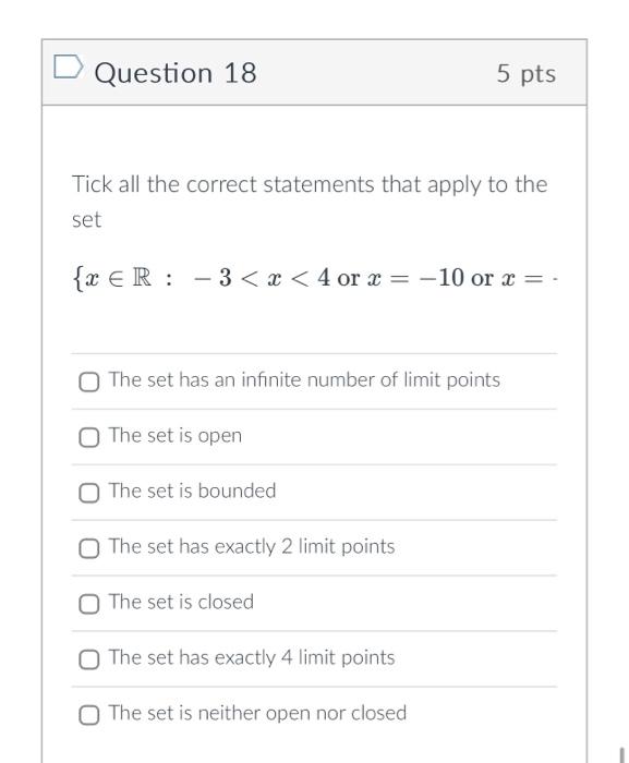 Solved Question 18 5 pts Tick all the correct statements | Chegg.com
