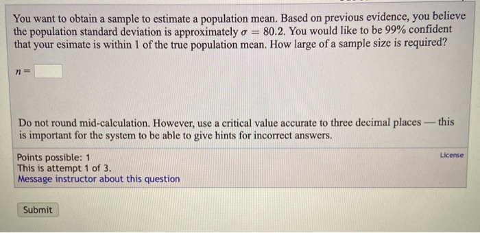 Solved You want to obtain a sample to estimate a population | Chegg.com