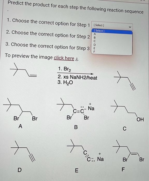 Solved Predict the product for each step the following | Chegg.com