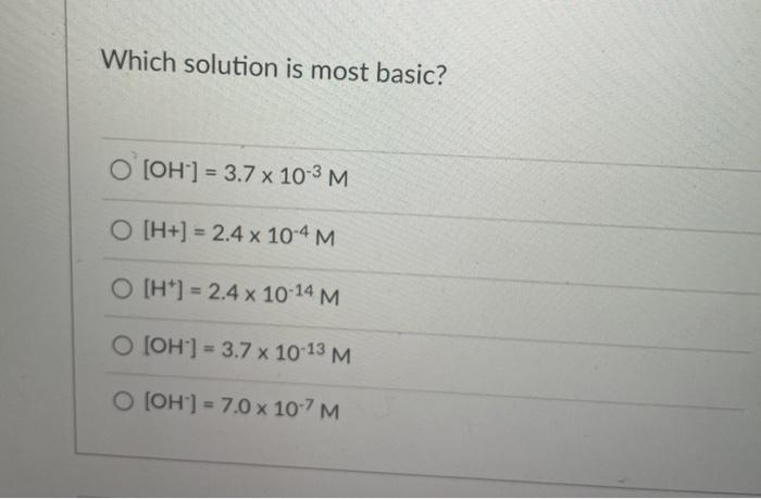 Solved The concentration of hydrogen ions in a solution is | Chegg.com