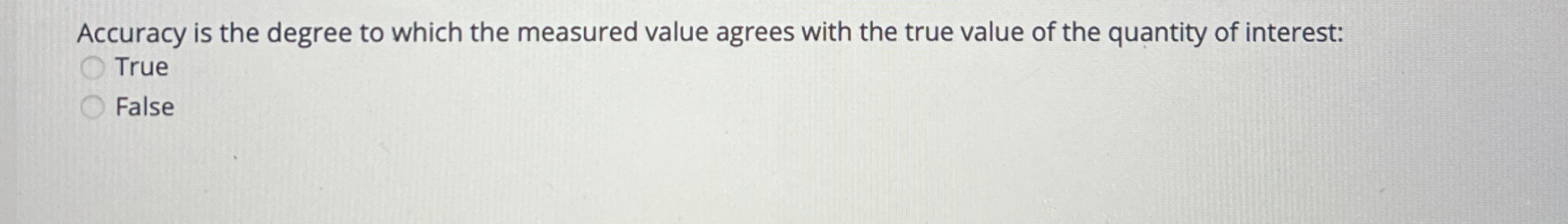 Solved Accuracy is the degree to which the measured value | Chegg.com