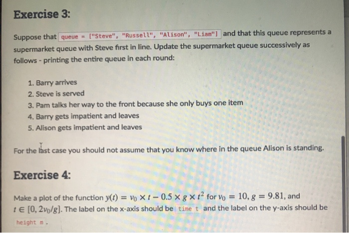 Solved Exercise 3: Suppose that queue = ("Steve", "Russell", | Chegg.com