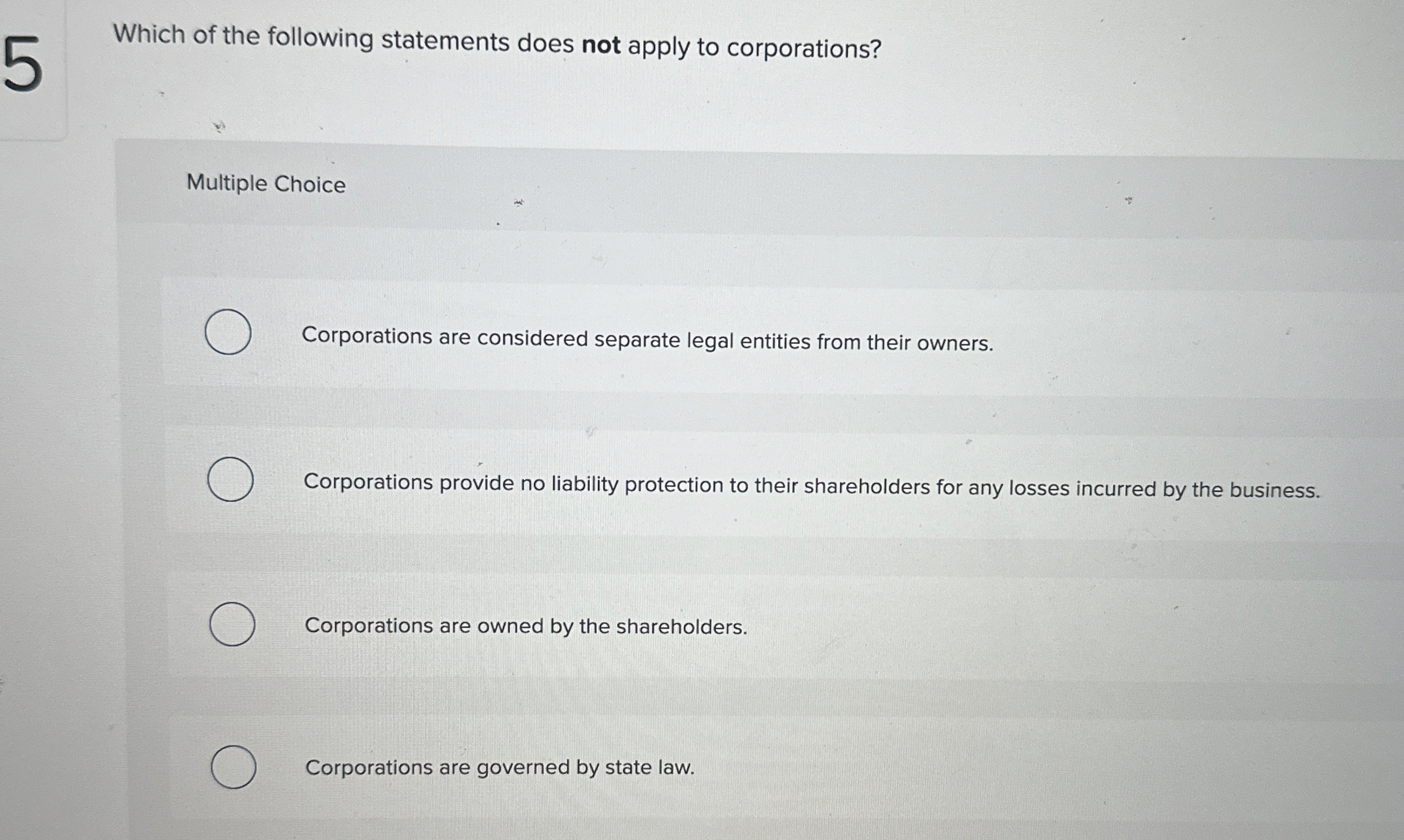 Solved Which of the following statements does not apply to | Chegg.com