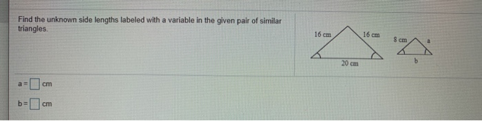 Solved Find the unknown side lengths labeled with a variable | Chegg.com