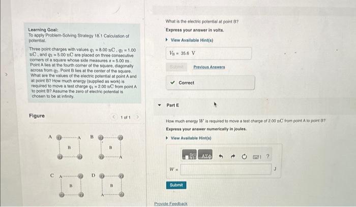 Solved What Is The Electric Potential At Point B? Learning | Chegg.com