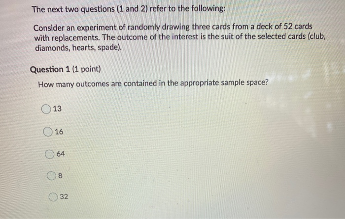 Solved The next two questions (1 and 2) refer to the | Chegg.com