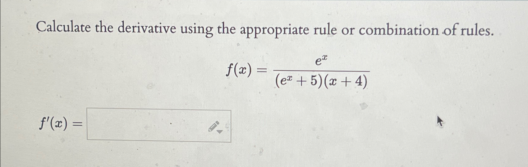 Solved Calculate the derivative using the appropriate rule | Chegg.com