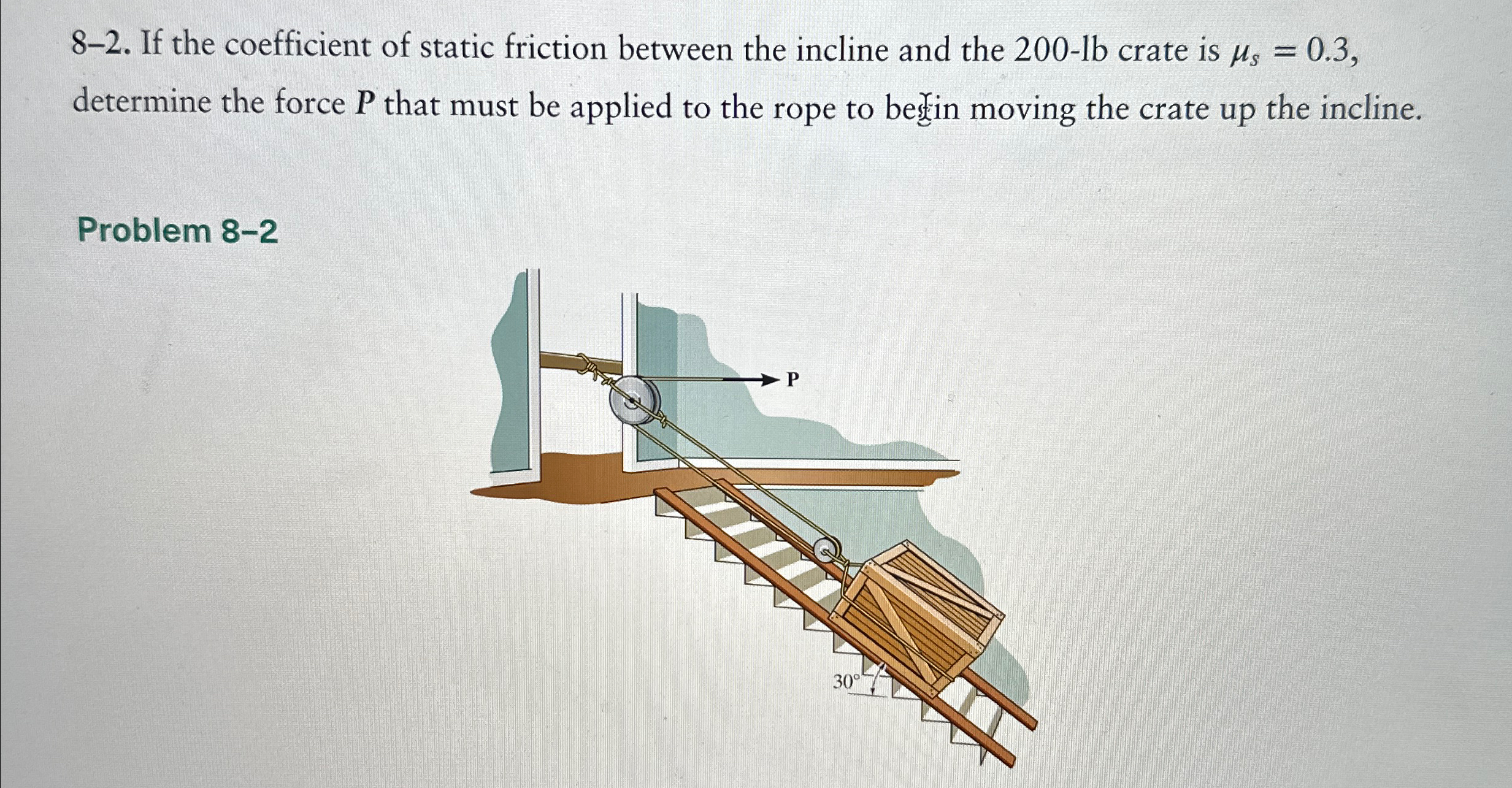 Solved 8-2. ﻿If the coefficient of static friction between | Chegg.com