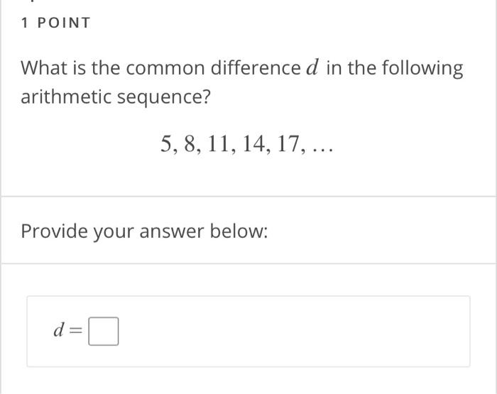 What is the common difference of 5 8 11 14?