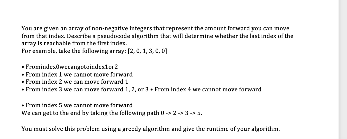 Solved You are given an array of non-negative integers that | Chegg.com