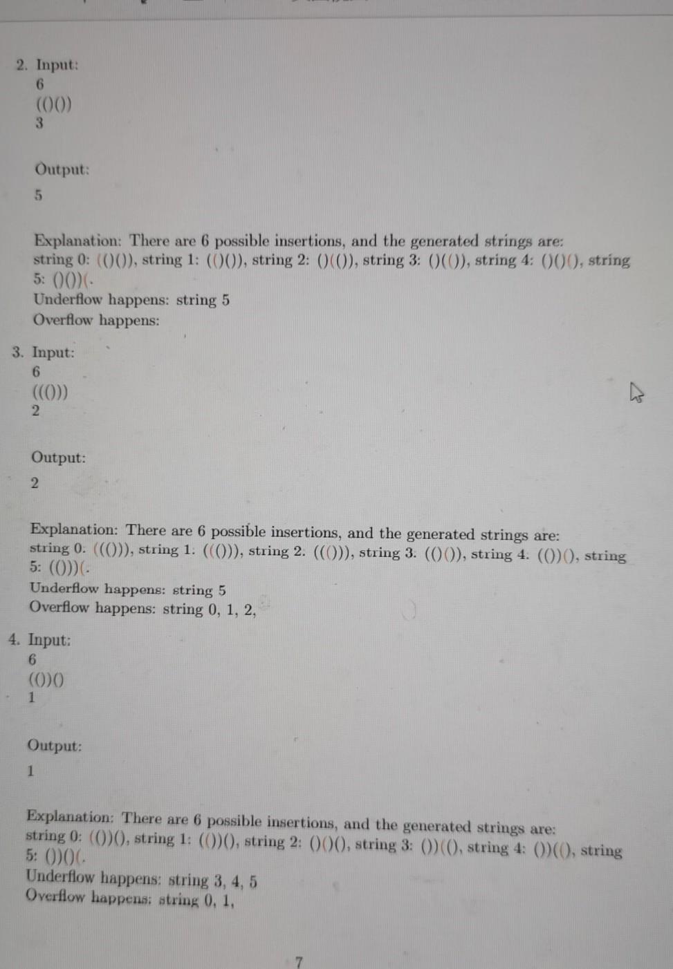 Solved Task D A parentheses string s contains just the | Chegg.com