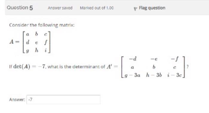 Solved Question 1 Answer saved Marked out of 1.00 Flag quest | Chegg.com