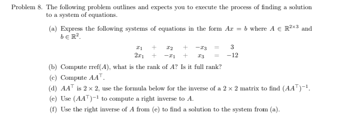 Solved Problem 8. ﻿The following problem outlines and | Chegg.com