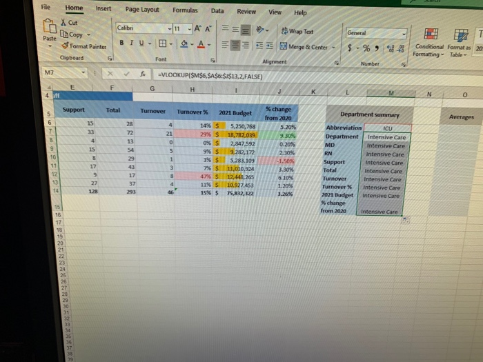 Solved cooy the formula in cell M7 to the range M8M15 and