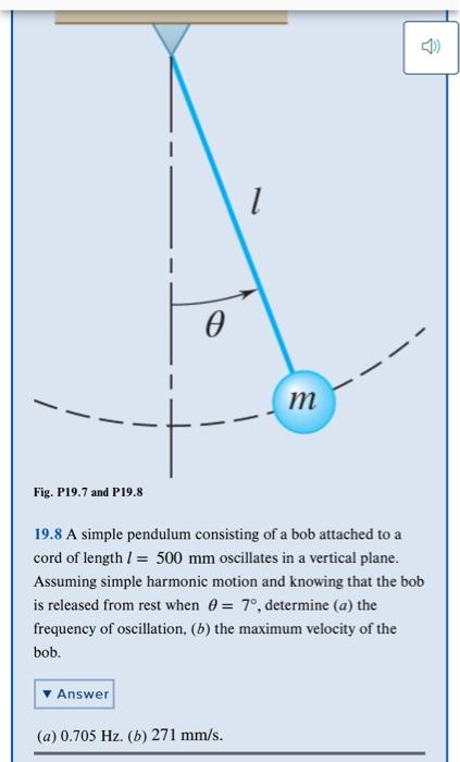 Solved Fig. P'19.7 And P'19.8 19.8 A Simple Pendulum | Chegg.com