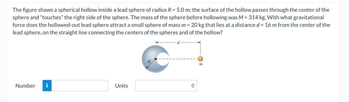 Solved The figure shows a spherical hollow inside a lead | Chegg.com