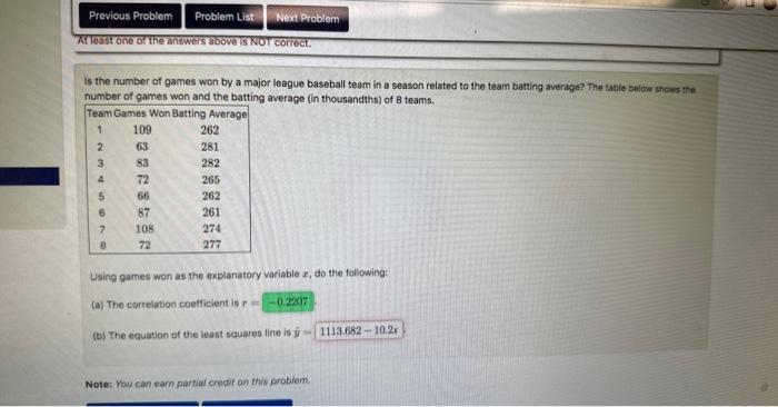 Solved Is the number of games won by a major league baseball | Chegg.com