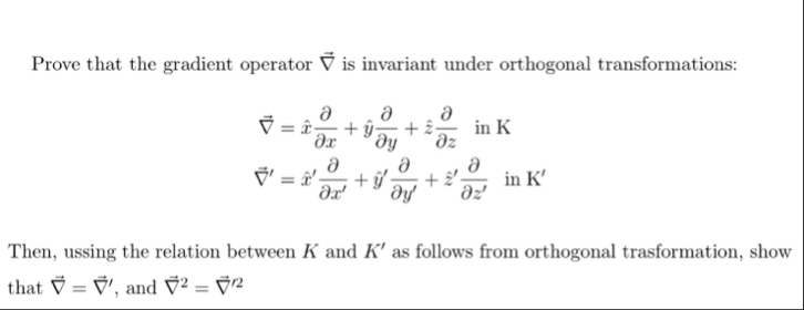 Solved Prove that the gradient operator vec(grad) ﻿is | Chegg.com