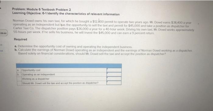 Solved Problem: Module 6 Textbook Problem 2 Learning | Chegg.com