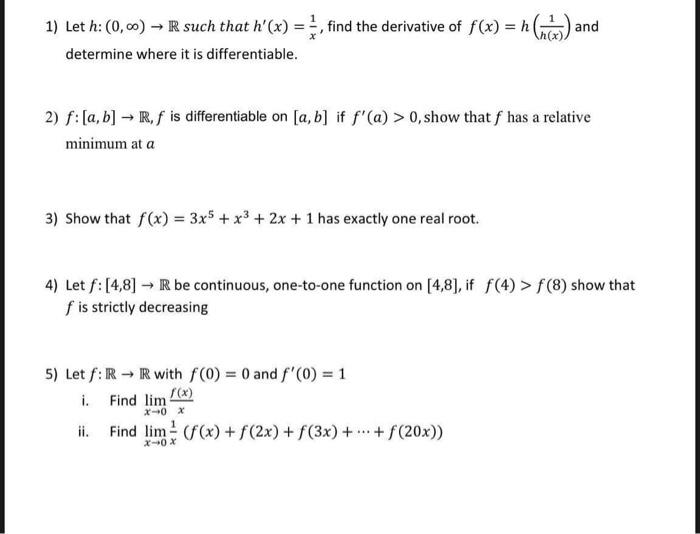 1 Let H 0 00 R Such That H X Find The Chegg Com