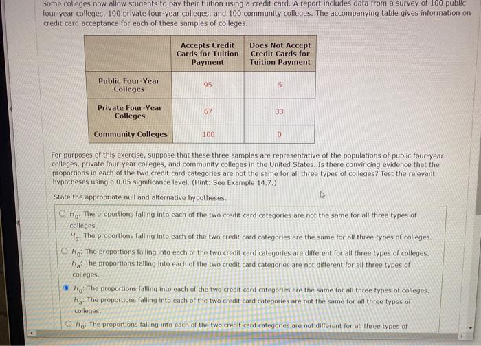 Solved Some colleges now allow students to pay their tuition | Chegg.com